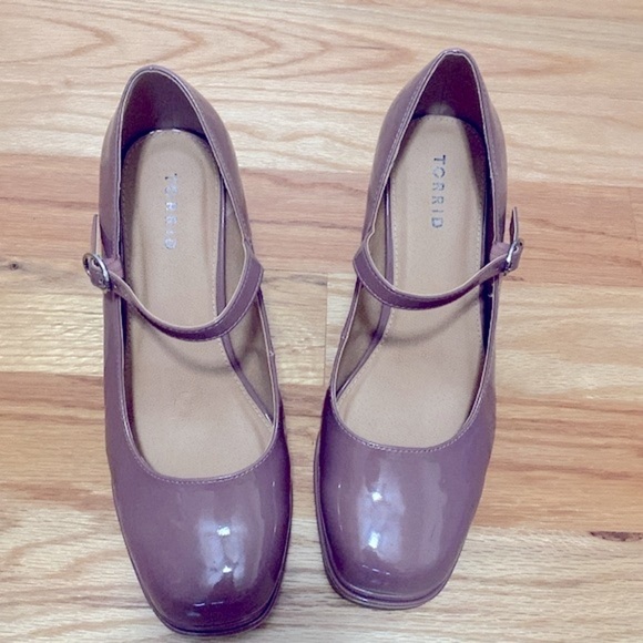 Torrid Patent Leather Mary Janes Pumps shoes Womens 10.5W Rose Balletcore chunky - Picture 1 of 11